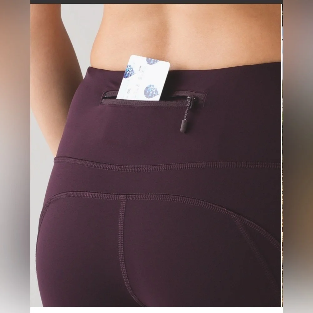 Lululemon | Fresh Tracks‎ Tight Leggings Black Cherry Size 4 Yoga Running Active